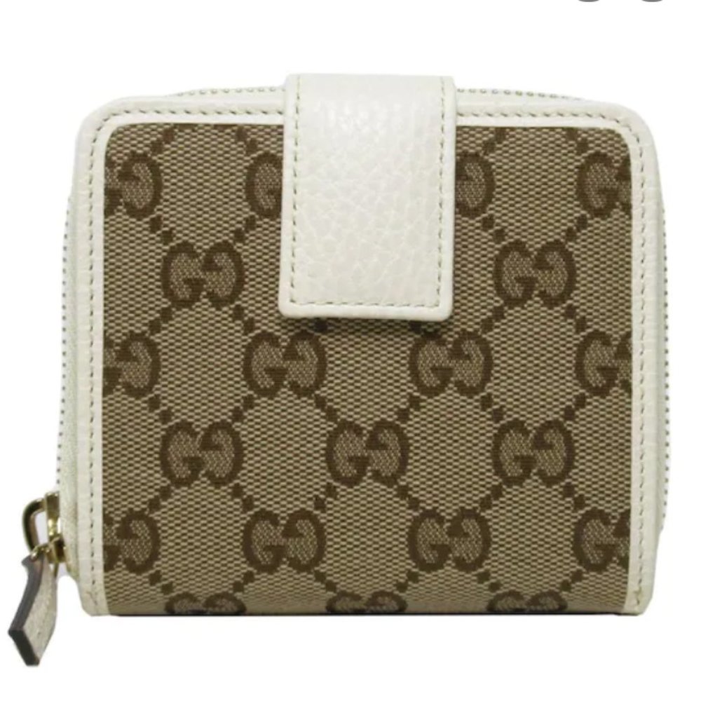 Gucci Original GG Canvas French Wallet Beige/White NEW IN BOX